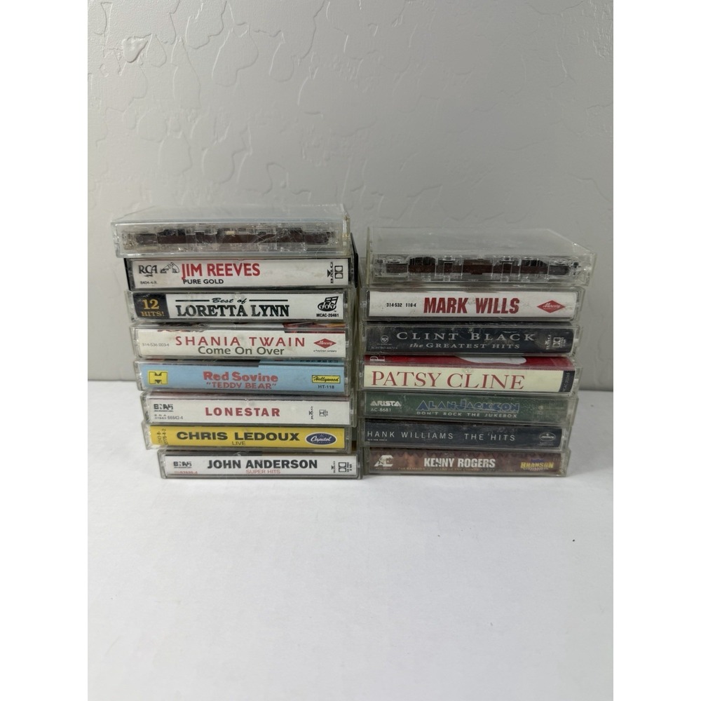 VTG Lot of 15 Country music cassette tapes, 80s-90s